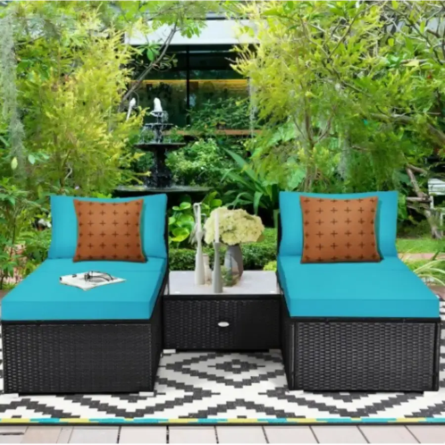 Costway 5-Piece Patio Rattan Wicker Furniture Set