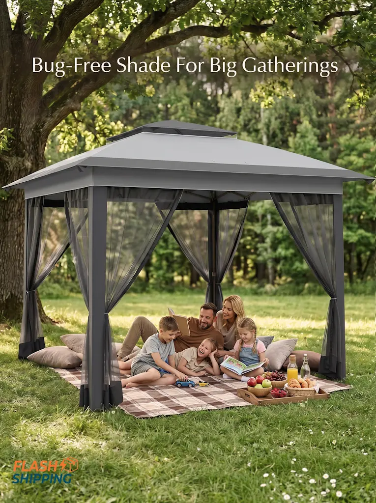 12' x 12' Pop Up Canopy Tent with Netting