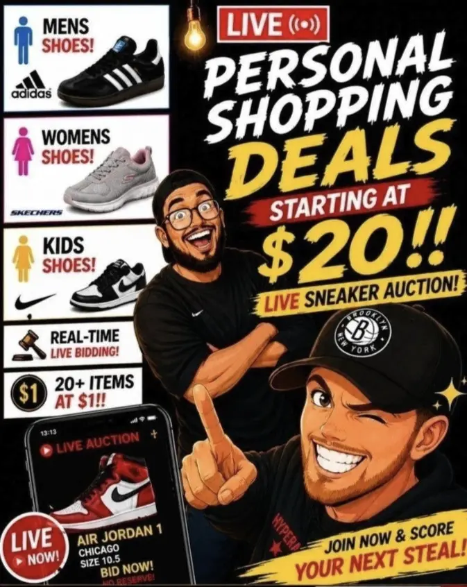 Nike, adidas & Puma Sneakers on eBay Live