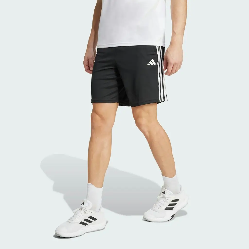 adidas Men's Size Essentials Pique 3-Stripes Training Shorts, Grey/Black, X-Large/Tall