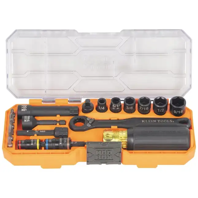 Klein Tools 21-Piece Impact Pass Through & Flip Socket Starter Set