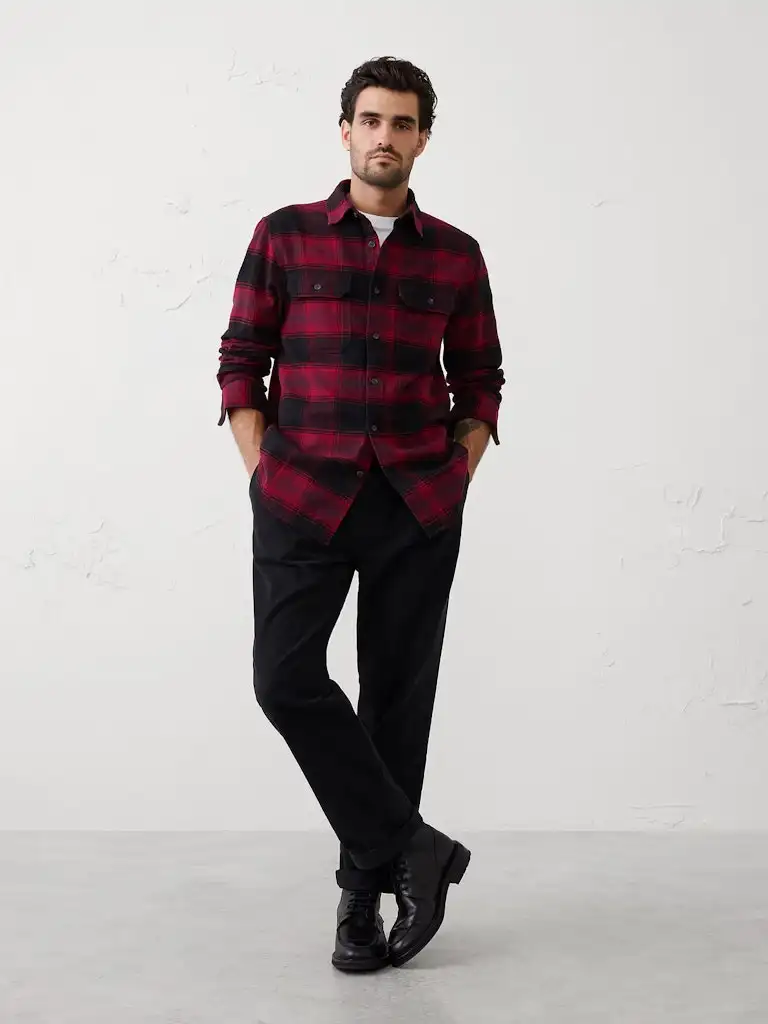 Banana Republic Factory Men's Standard-Fit Heavyweight Flannel Shirt