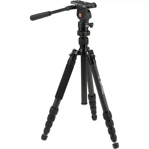 Oben Lander CT-3565 Carbon Fiber Travel Tripod System & TVH-108 Video Head