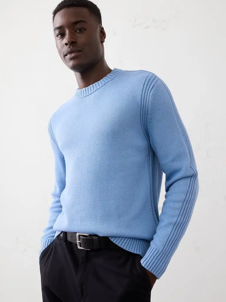 Banana Republic Factory Men's Plaited Crew-Neck Sweater