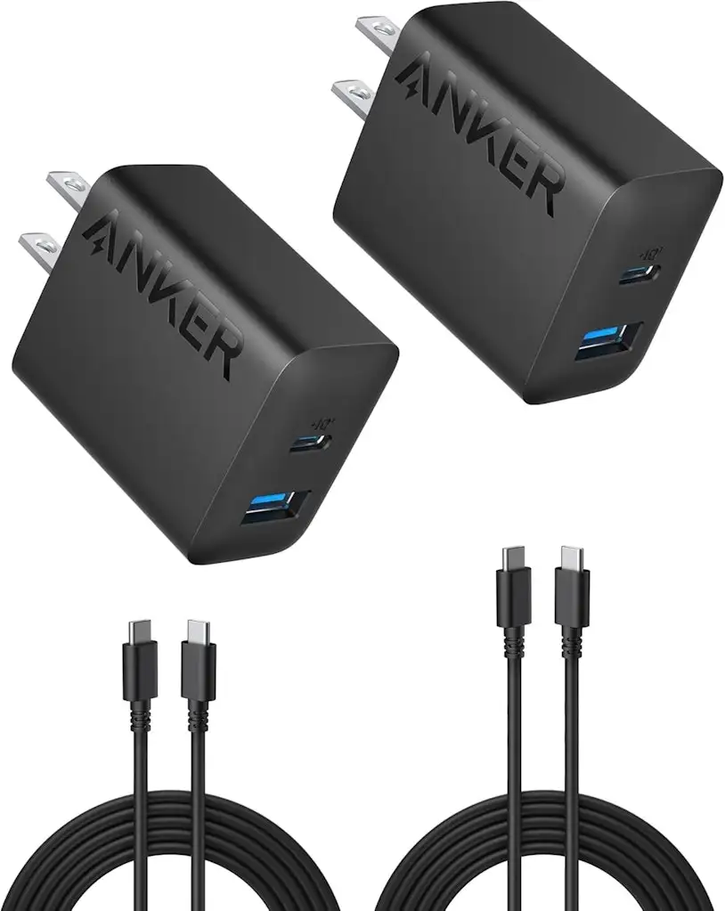 Certified Refurb Anker 20W USB-C Charger Block 2-Pack