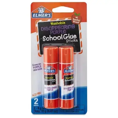 Elmer's 2-Pack Washable Disappearing Purple School Glue Sticks