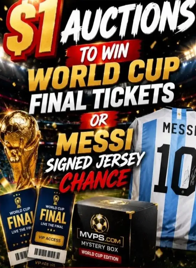 World Cup Final Tickets/Signed Messi Jersey at eBay Live