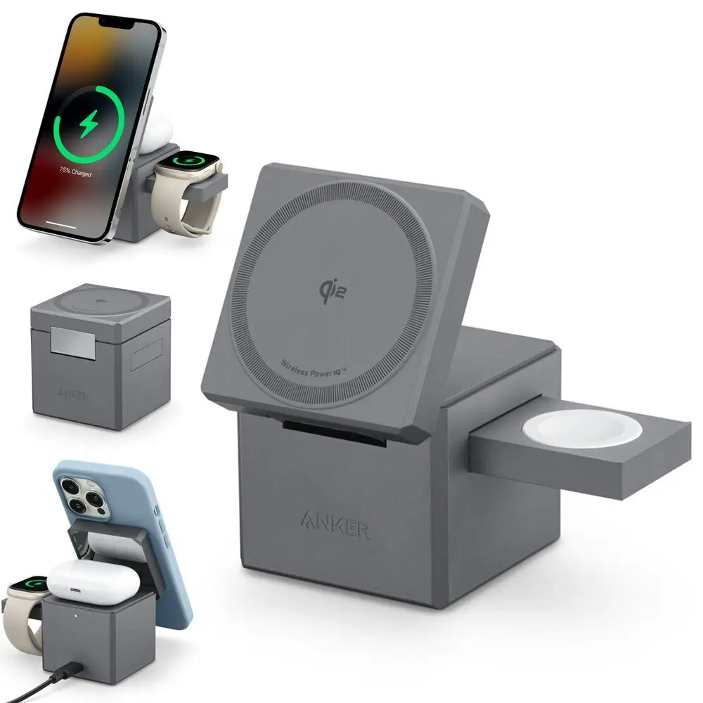 Refurb Anker 3-in-1 Cube MagSafe 15W Foldable Wireless Charger