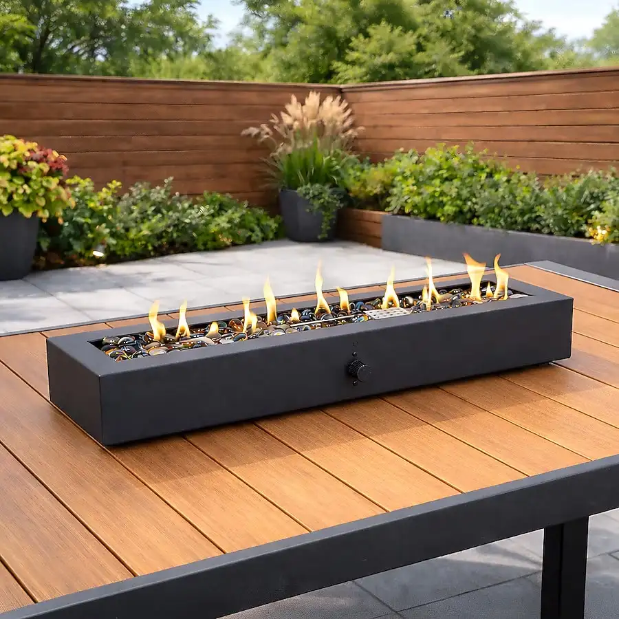 allen + roth 28" Steel Tabletop Liquid Propane Fire Pit