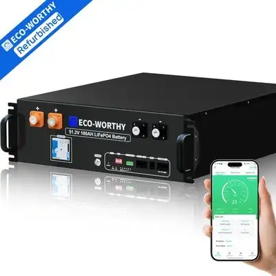 Certified Refurb Eco-Worthy 48V 100Ah Server Rack LiFePO4 Battery