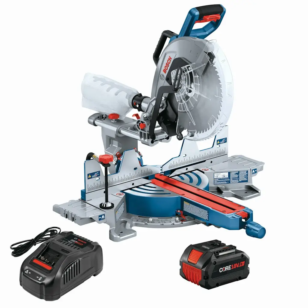 Bosch 12" 18-Volt Dual Bevel Sliding Compound Cordless Miter Saw w/ Battery + Stand