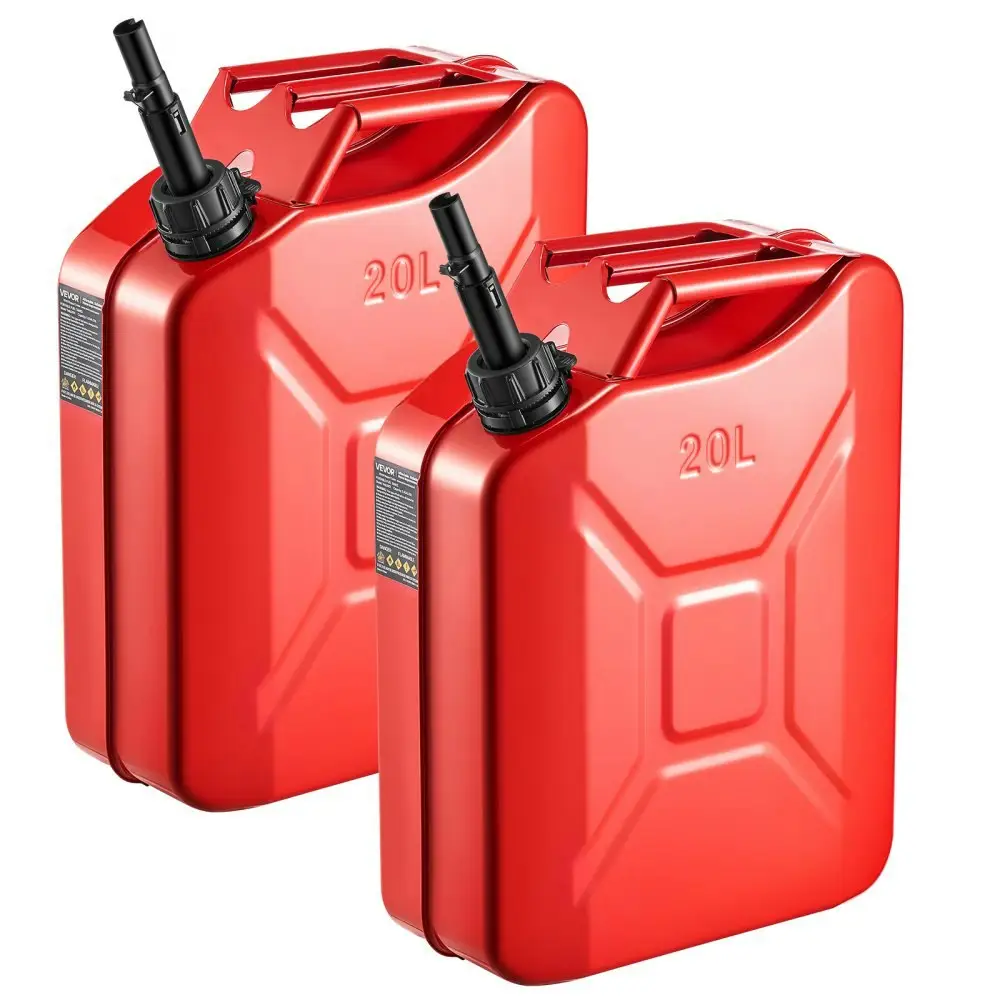Vevor 5.3-Gallon Metal Fuel Jerry Can 2-Pack