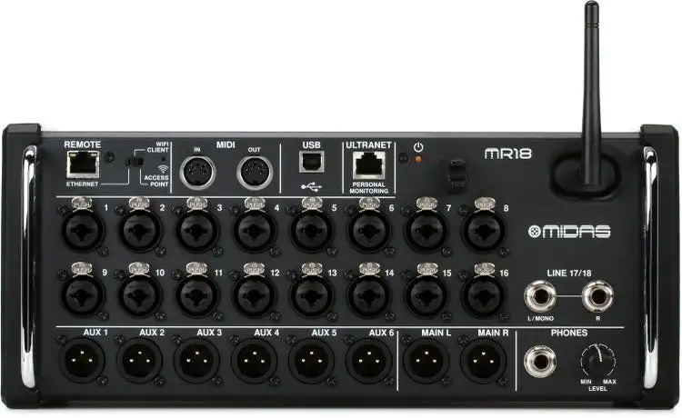 Midas MR18 18-Channel Tablet-Controlled Digital Mixer