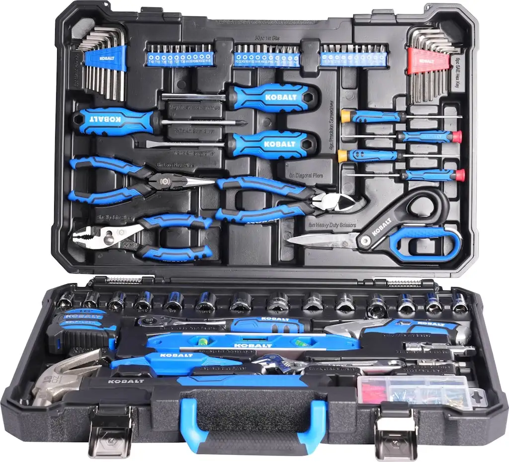 Kobalt 183-Piece Blue Household Tool Set w/ Folding Case
