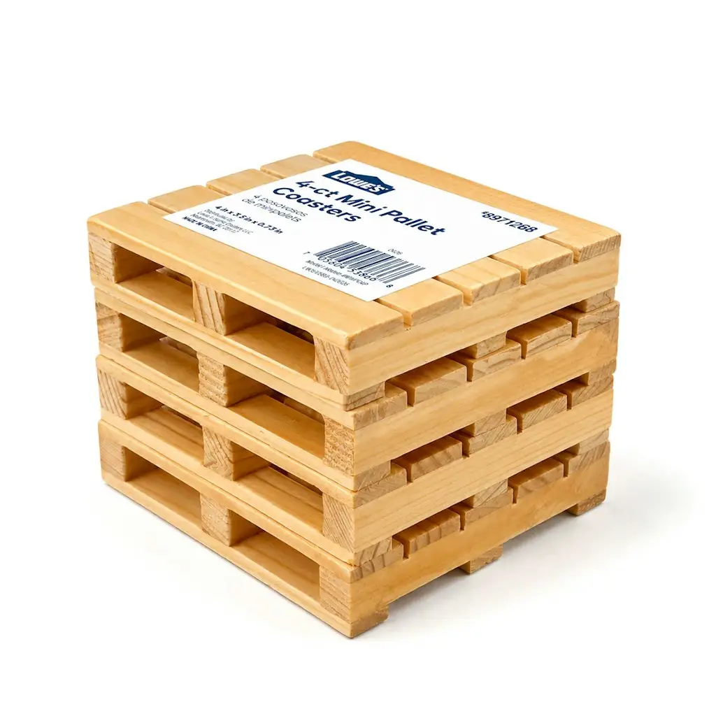 Lowe's Mini Wood Pallet 4-Pack Coasters