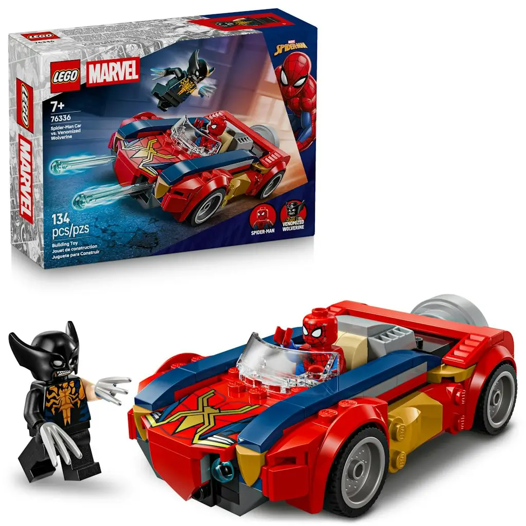 LEGO Marvel Spider-Man Car vs. Venomized Wolverine Building Toy