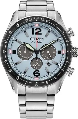 Refurb Citizen Men's Chronograph Date Window Silver Eco-Drive Watch 43mm