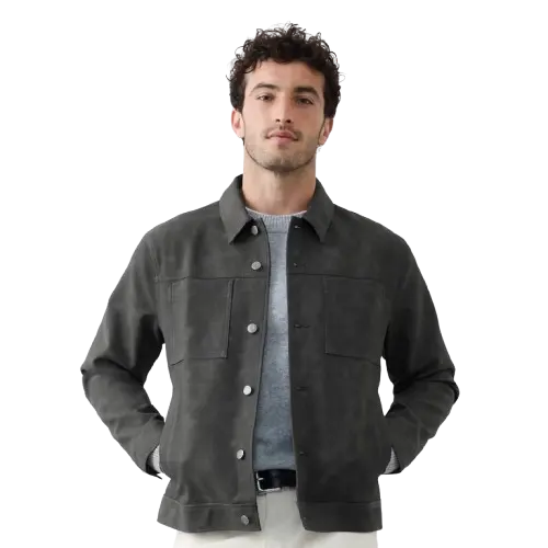 Banana Republic Factory Men's Vegan Leather Trucker Jacket
