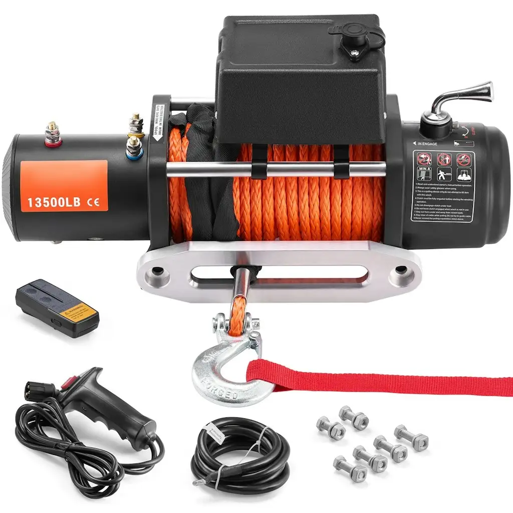 Electric 13,500-lb. Synthetic Rope Towing Winch
