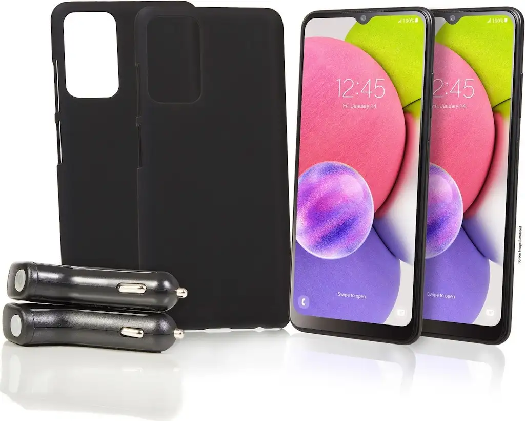 Samsung A03 32GB Android Smartphone 2-Pack w/ 1-Year Tracfone Plan