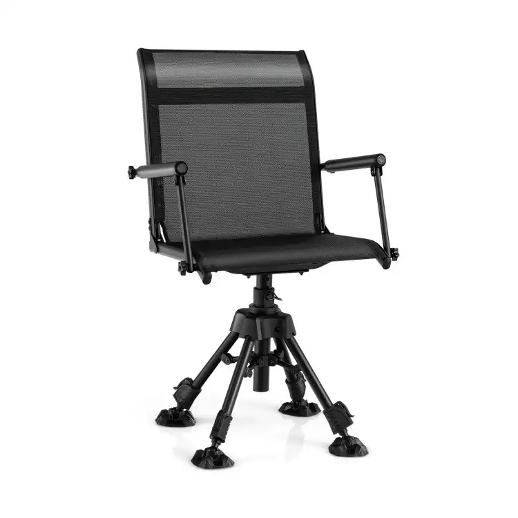 Folding Swivel Patio Chair w/ 4 Adjustable Legs