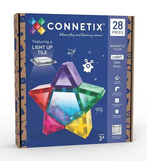 Connetix Magnetic Tiles Light Star 28-Piece Set