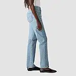 Levi Women 501 High-Rise Straight Leg Jeans Midweight Stretch Denim