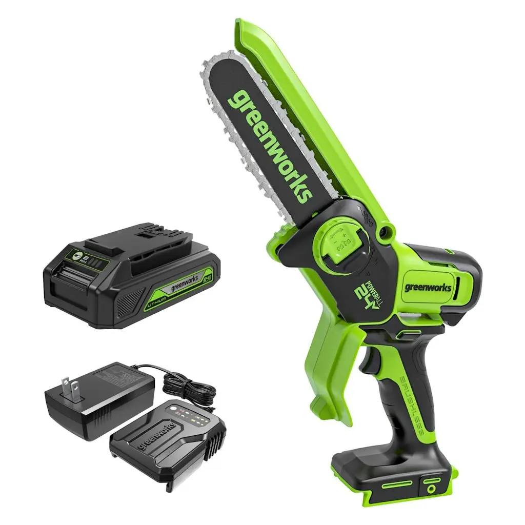 Greenworks 24V 6" Cordless Brushless Pruner Saw w/ 2.0Ah Battery & Charger