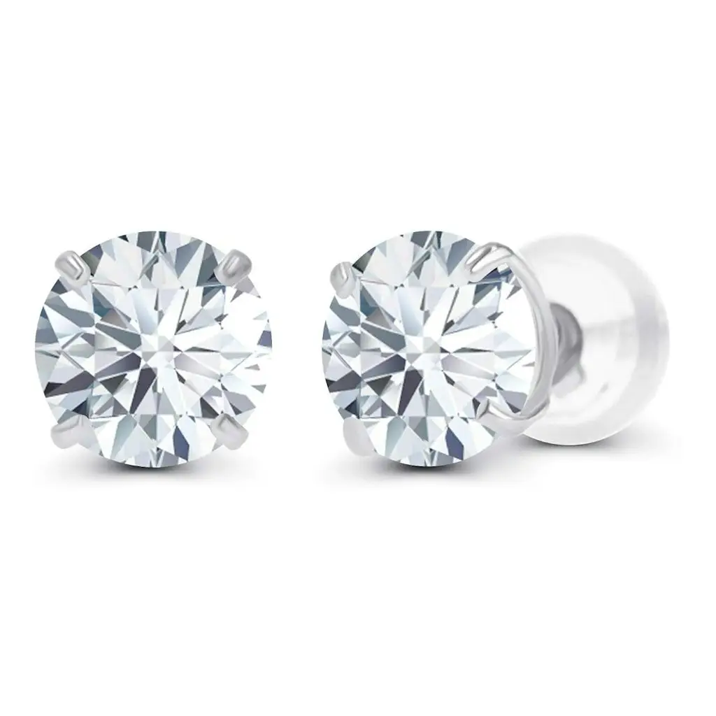 VossAgin 2.00 CTW Lab-Created Diamond Stud 14K Gold Earrings