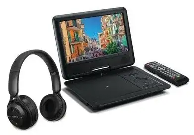 Open-box GPX 9" Portable DVD Player w/ Bluetooth Headphones