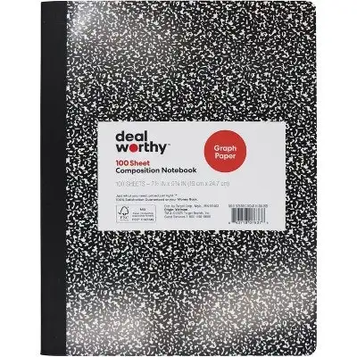 Dealworthy Quad Ruled Composition Book