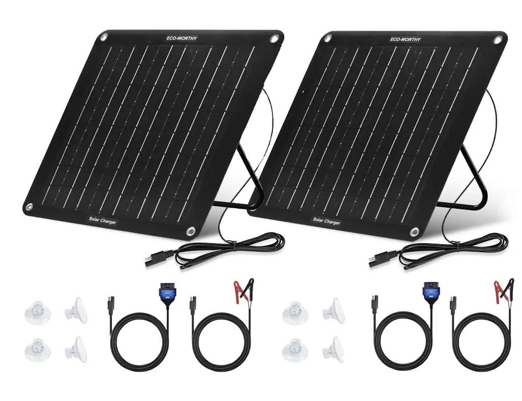Eco-Worthy 10W Solar Battery Charger 2-Pack