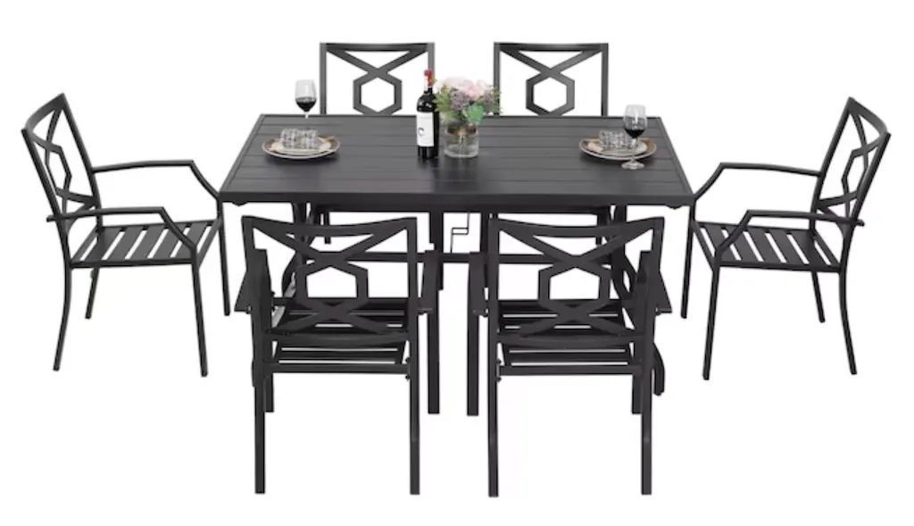 Nuu Garden 7-Piece Iron Patio Dining Set