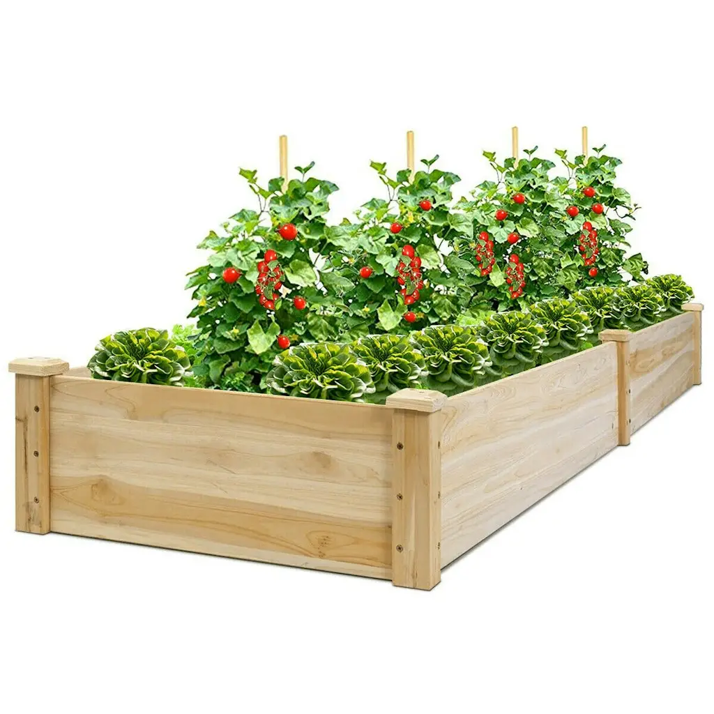 Costway Wooden Vegetable Raised Garden Bed
