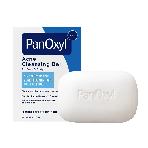 PanOxyl Acne Cleansing Bar, 2% Salicylic Acid, For Face & Body, 4 oz | Whole Body Cleansing Bar, Helps Clear Acne, Exfoliates with Mandelic Acid, Zinc PCA Mattifies, , Now Only $6.83