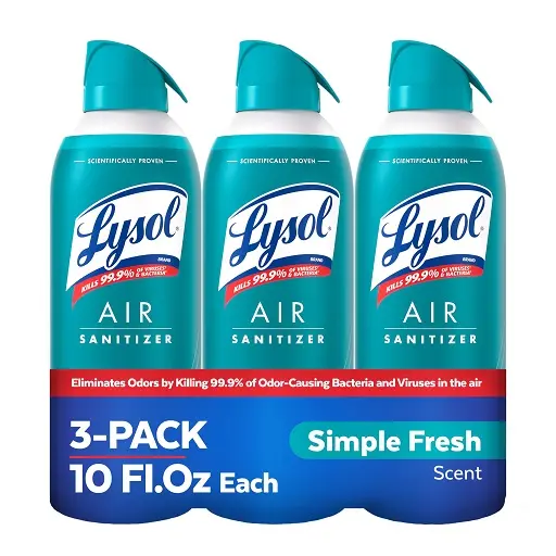 Lysol Air Sanitizer Spray, Air Freshener Alternative, Simple Fresh 3-Pk Simple Fresh 10 Ounce (Pack of 3), List Price is $21.81, Now Only $15.11