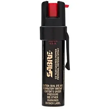 SABRE ADVANCED Compact Pepper Spray with Clip - 3-in-1 Pepper Spray, CS Tear Gas & UV Marking Dye - Maximum Police Strength OC Spray, 10-Foot (3M) Range, 35 Bursts Black Pepper Spray, Only $7.99