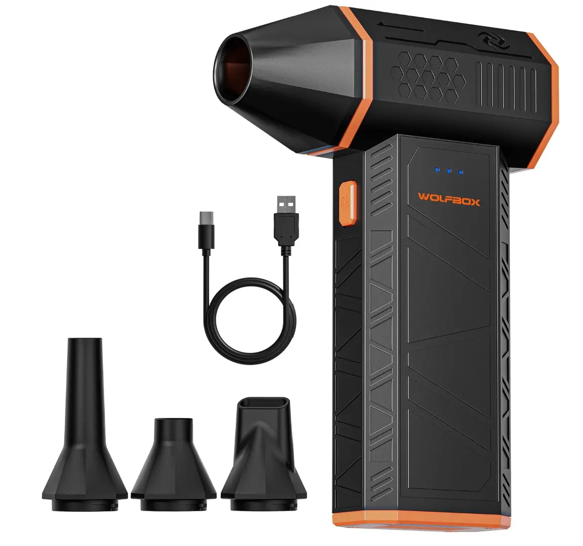 限时促销！WOLFBOX MegaFlow 50 迷你压缩空气清洁器，110000RPM，三档可调鼓风机，支持快速充电，适用于电脑、键盘、家居、及汽车清洁，仅售$32.29