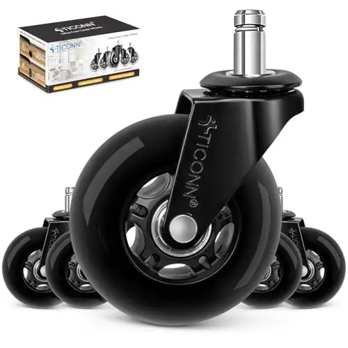 Ticonn 3" Office Chair Caster Wheels 5-Pack