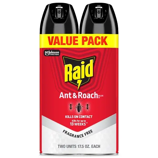 Raid Ant & Roach Killer Bug Spray, Fragrance Free, 17.5 oz, 2 Count 17.5 Ounce (Pack of 2), List Price is $9.99, Now Only $6.21