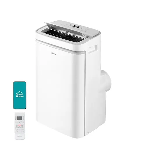 Midea 14,000 BTU ASHRAE (10,000 BTU SACC) Portable Air Conditioner, Cools up to 450 Sq.Ft., with Dehumidifier & Fan mode, Control with Remote, Amazon Alexa & Google Assistant, Now Only $399.99