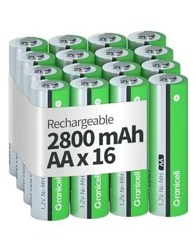 Granicell AA Rechargeable NiMH Batteries 16-Pack