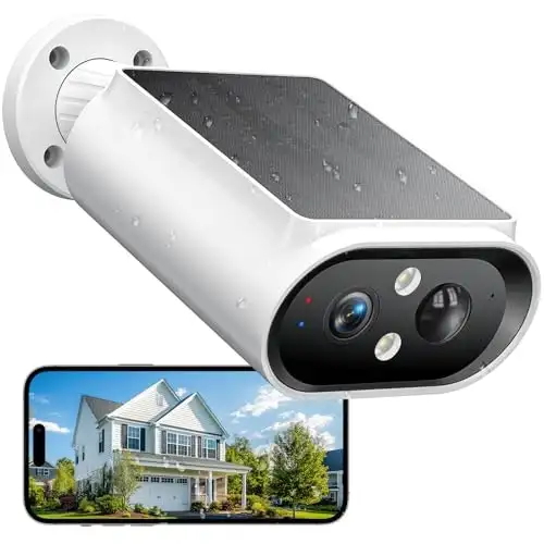 AlkiVision 2K Solar Wireless Outdoor Security Camera
