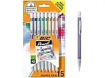 15-Ct BIC Xtra-Sparkle Number 2 Mechanical Pencils With Erasers, Medium Point