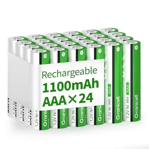 Granicell AAA NiMH Rechargeable Batteries 24-Pack