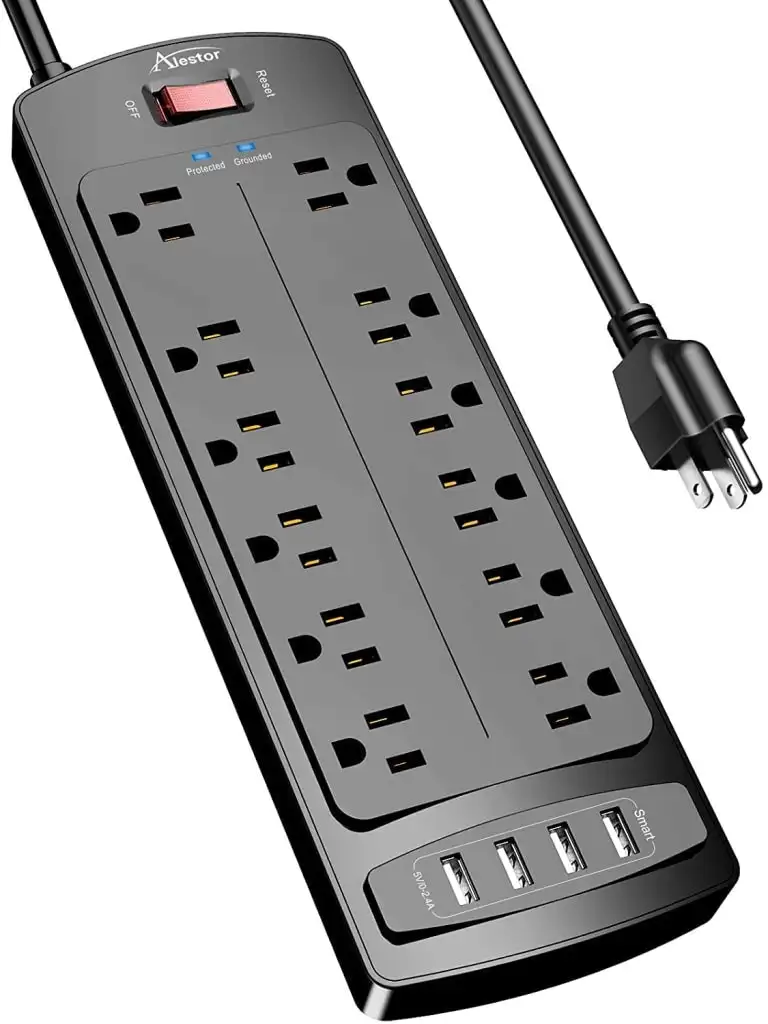 Alestor 12-Outlet 4-USB Surge Protector