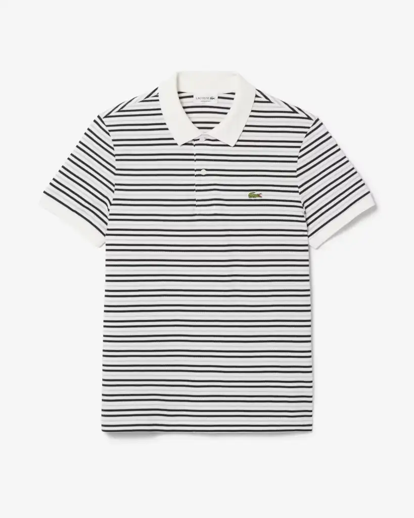 Lacoste Men's Classic Fit Striped Petit Piqué Polo