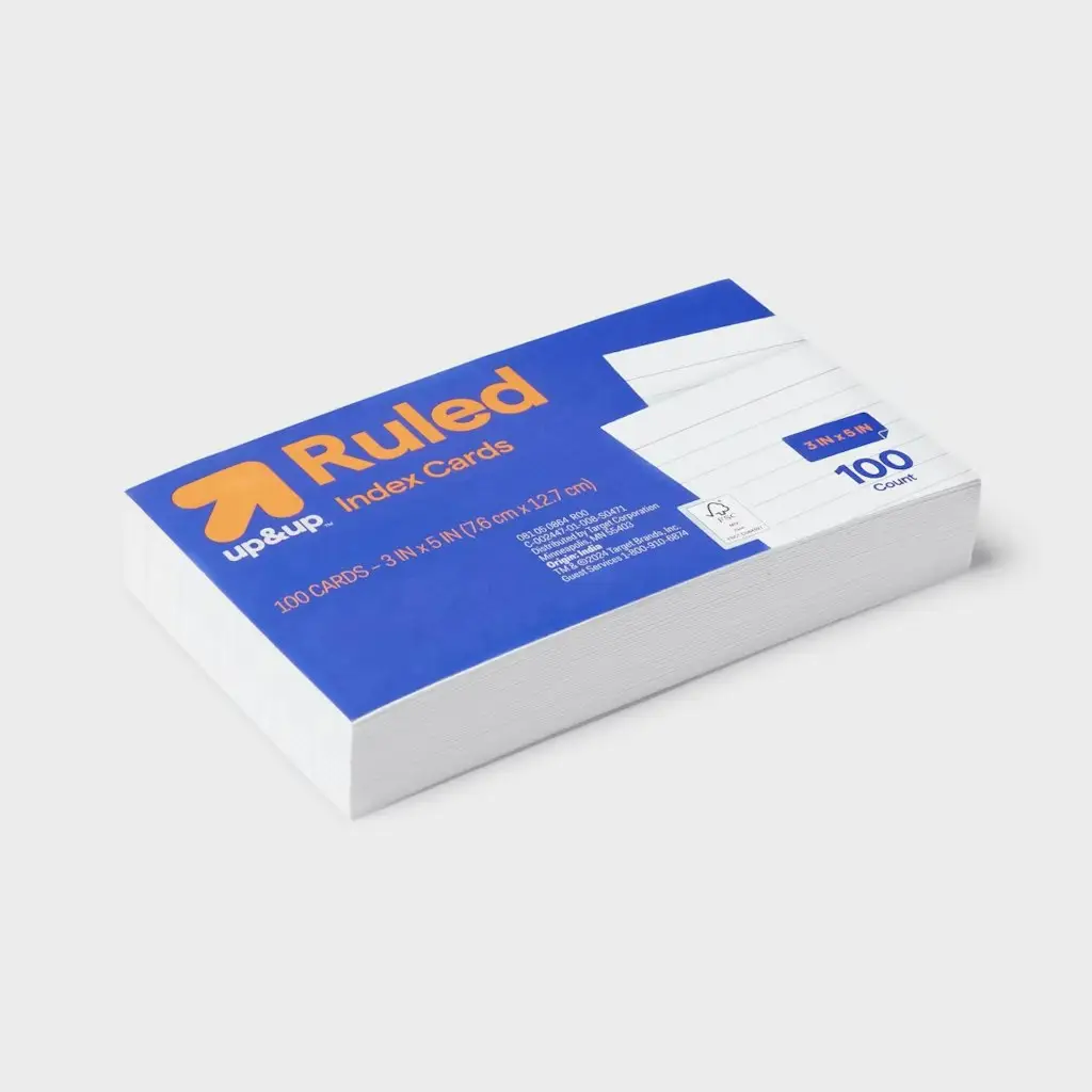 up&up 100-Count 3" x 5" Ruled Index Cards