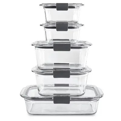 Rubbermaid Brilliance 10-Piece Glass Food Storage Set