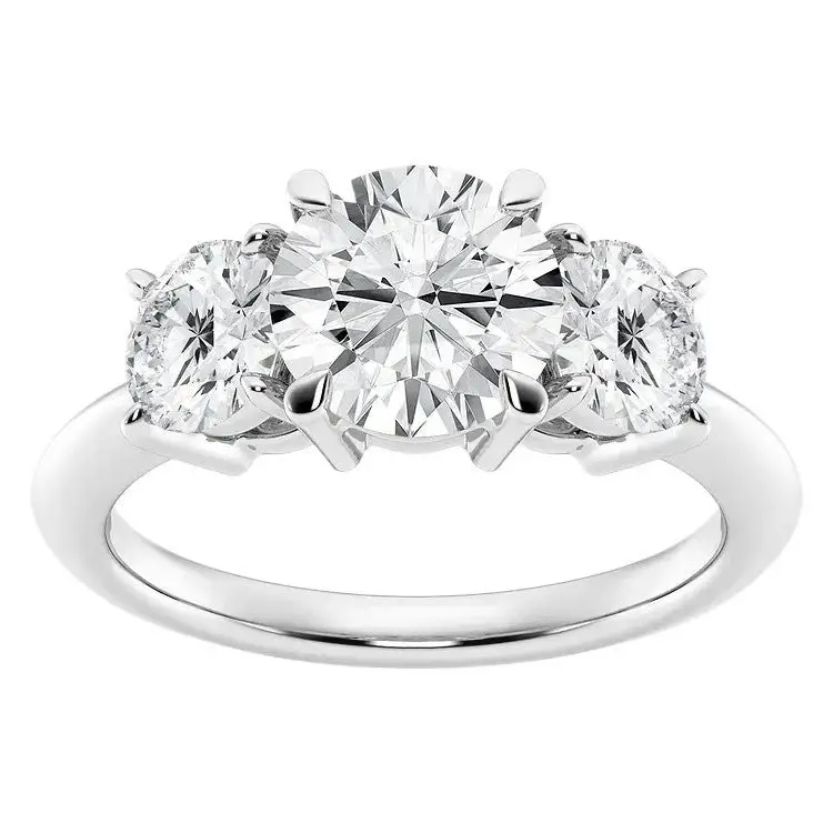 VossAgin 1.0 CTW Round Lab-Grown Diamond Three-Stone Engagement Ring